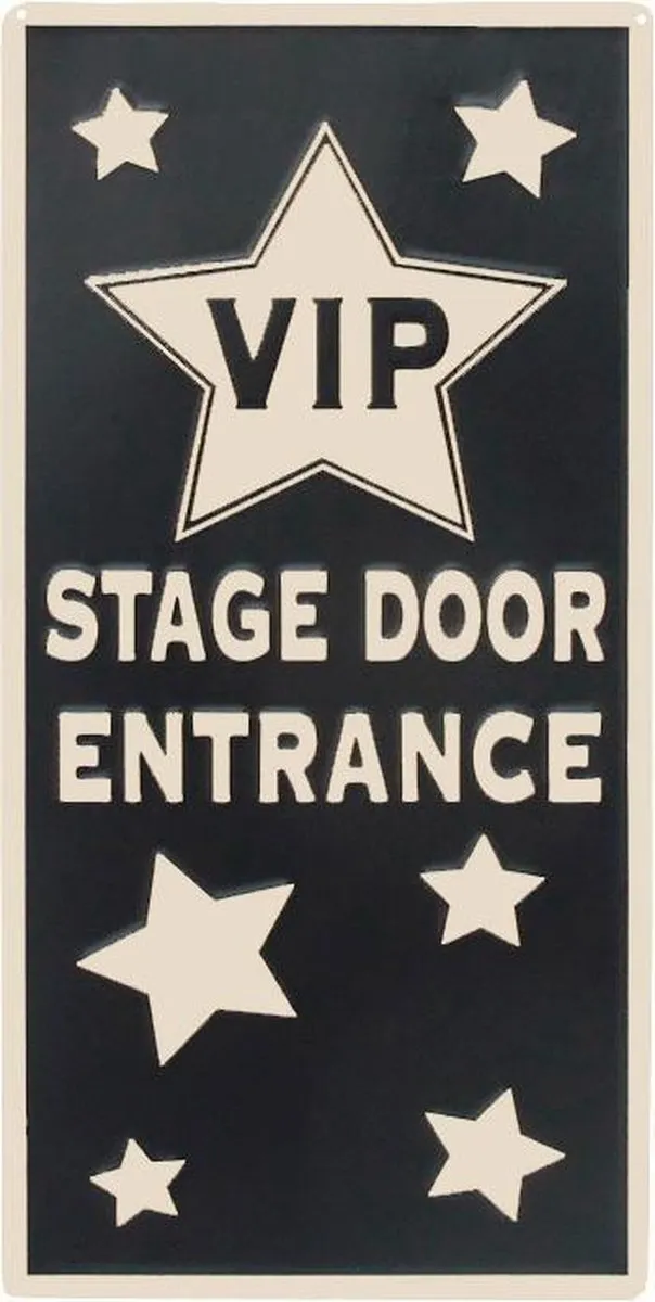 Signs-USA Vip Entrance - Retro Wandbord - Metaal - 40x20 cm Zwart