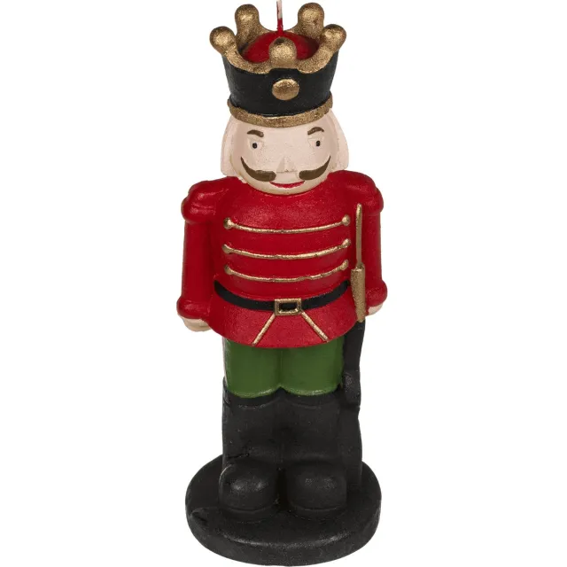 Out of the Blue Kerst kaars notenkraker rood 21cm hoog