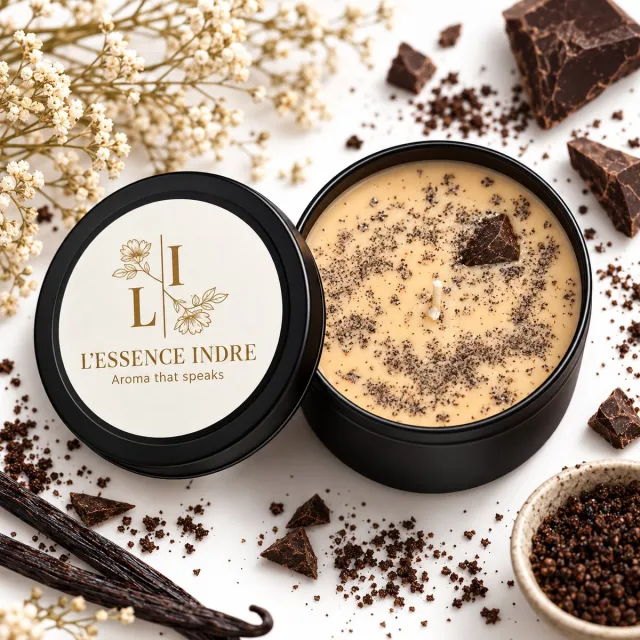 L'essence indre Geurkaars Coffee Latte – Botanische Kaars in Blik