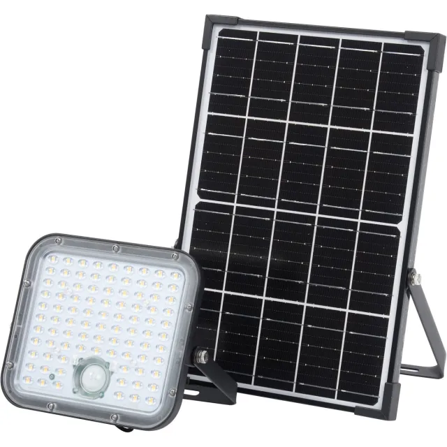 Osram LED-SOLAR-buitenlamp Endura Outdoor zwart met schijnwerper en zonnepaneel, 5 m lange kabel, met afstandsbediening en PIR-bewegingssensor, 30 W, 4500 lm, 840, lichtkleur 4000 K, energie-efficiëntieklasse A