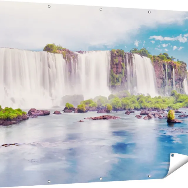 Gards Tuinposter Watervallen in Argentini� - 160x120 cm - Tuindoek - Tuindecoratie - Wanddecoratie buiten - Tuinschilderij Multikleur