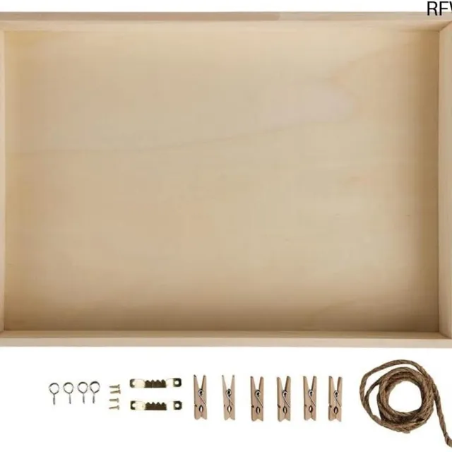 RFWR Houten Shadow Box Frame voor Craft - Vitrinekast Natuurlijk Hout 36x25x5cm