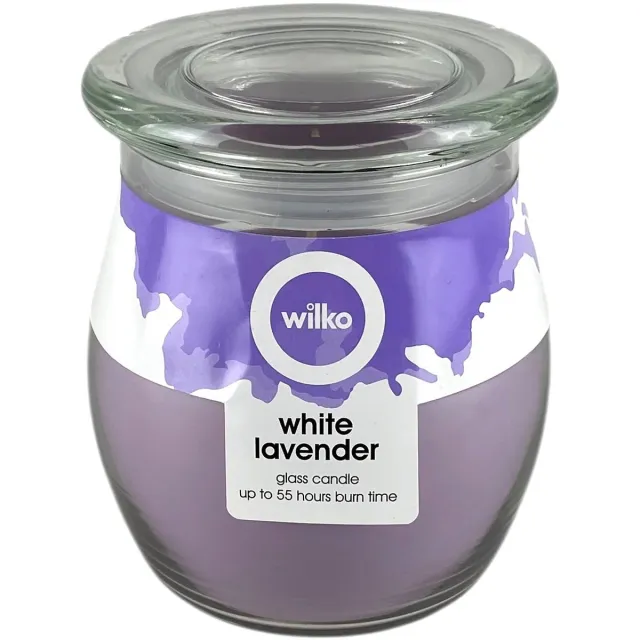 Candles by Spaas Wilko Geurkaars - Afsluitbaar Glas - Lange Brandduur 55u - White Lavender - Lilla - By Spaas