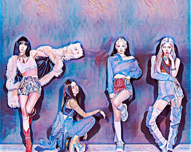 Blackpink K-POP BLACKPINK 1 - Poster - 30 x 40 cm blauw
