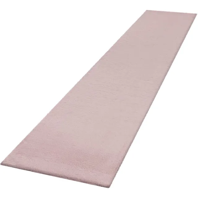 TT Home Hoogpolig tapijt slaapkamer imitatiebont pluizig konijnenbont imitatie roze 80 x 300 cm Rechthoek