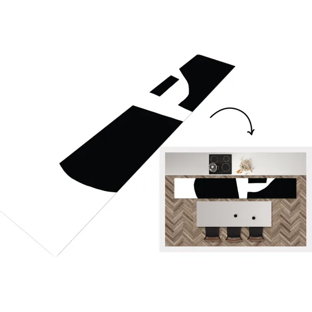 KitchenYeah Keukenloper - Loper keuken - Abstract - Minimalisme - Design - Keukenloper vinyl Multicolor