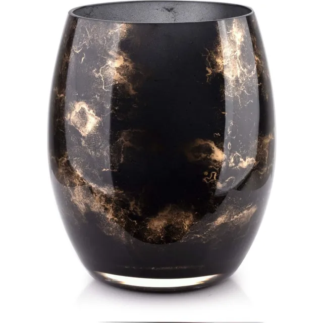 Terroso Vaas Zwart Marmer - Hoogte 20 cm