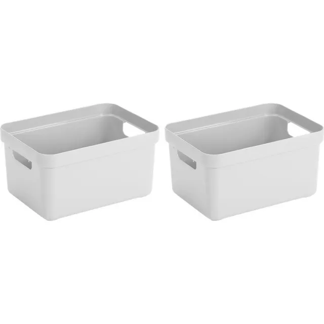 Sunware Opbergbox Sigma - 8x - kunststof - wit - 5 liter - Opbergbakken/opbergers - 25,2 x 18 x 12,2 cm