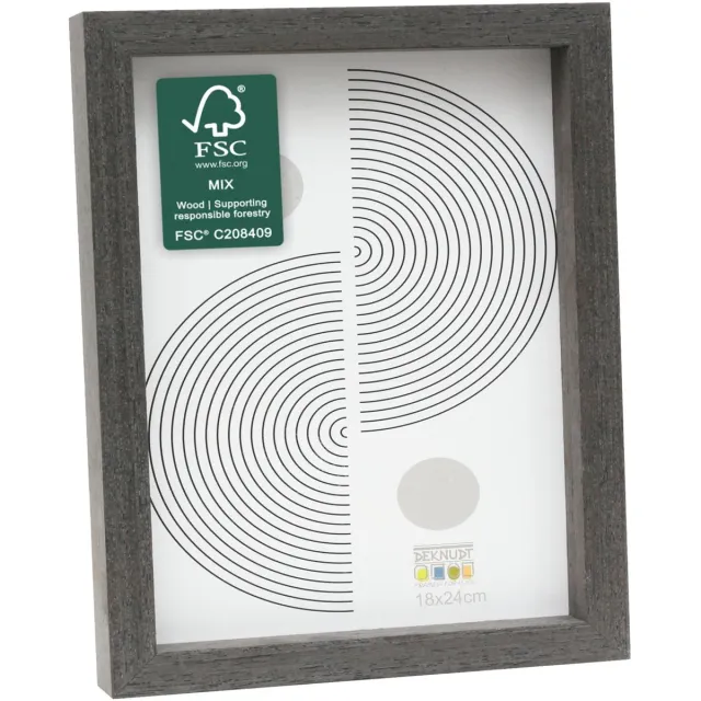 Deknudt Frames fotolijst - zwartgrijs - strak - hout - FSC Mix - 18x24