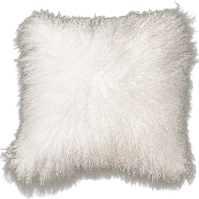 Van Buren Sinds 1861 Van Buren - Tibetaans schapenvacht kussen - Offwhite 45x45cm - 100% echt schapenvacht