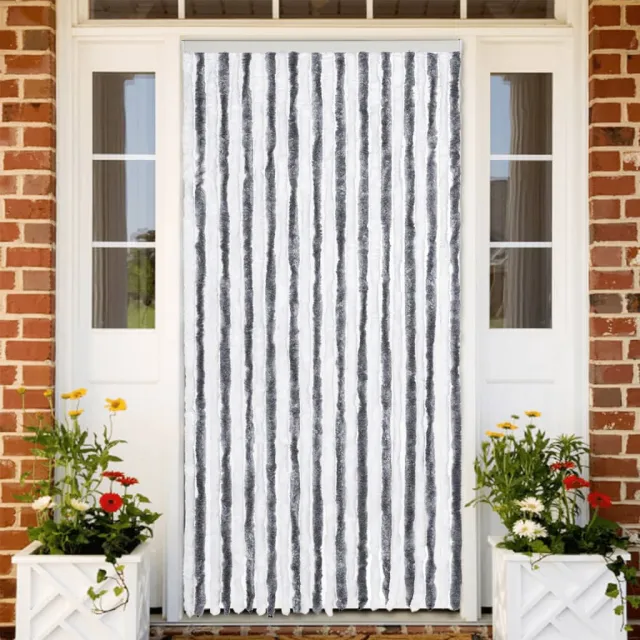 vidaXL Vliegengordijn 100x230 cm chenille grijs en wit