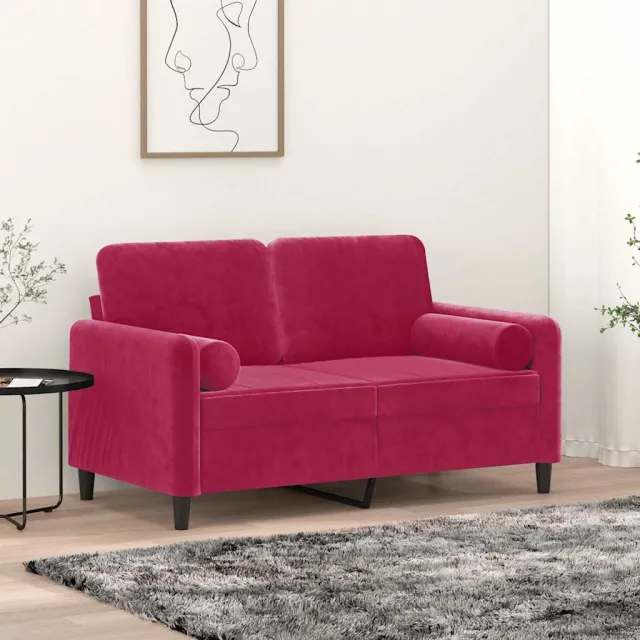 vidaXL Sierkussens 2 st 15x50 cm fluweel wijnrood