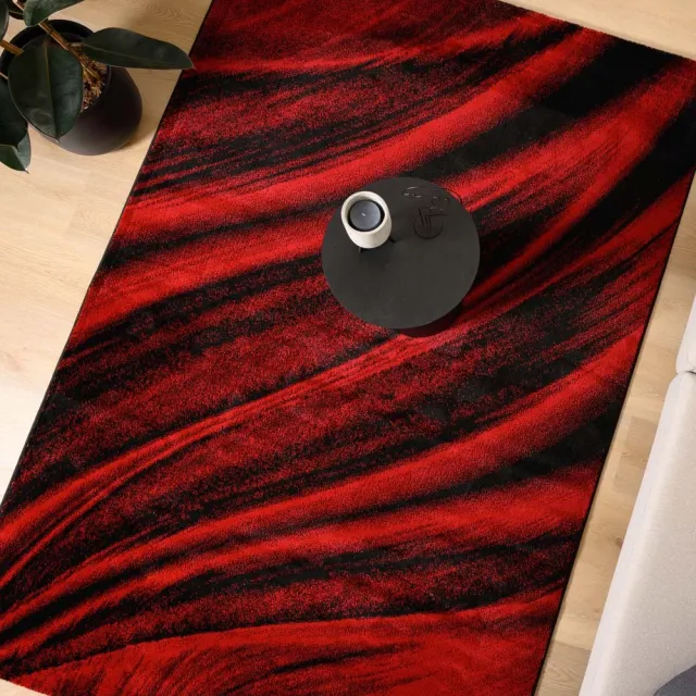Tapeso Modern vloerkleed - Vision rood/zwart 140x200