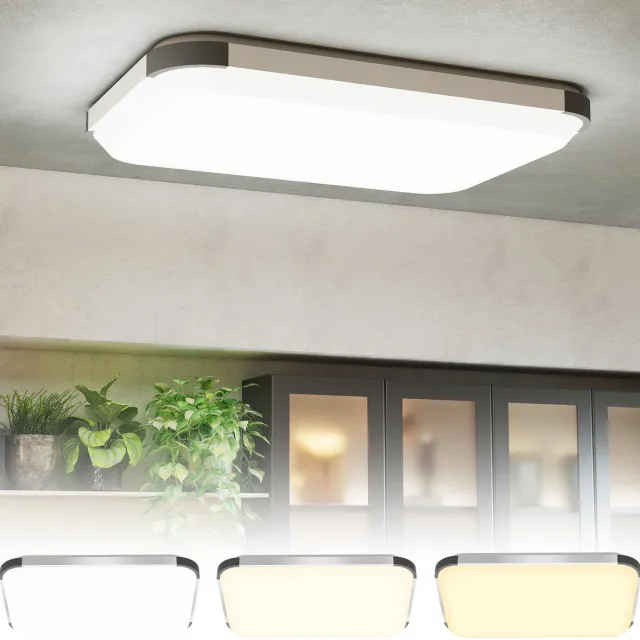 ACXIN Dimbare LED Plafondlamp 72W Moderne Plafondlamp met Afstandsbediening Woonkamer Zilver