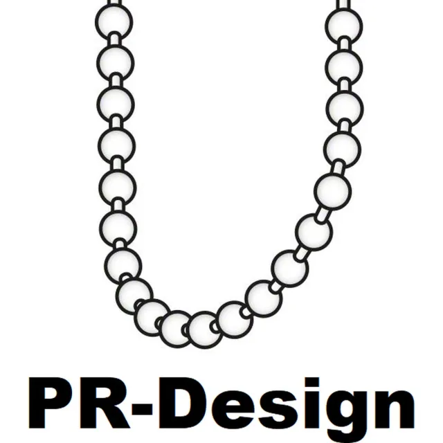 PR-Design 1 meter (wit) rolgordijnketting met 1 stuk rolkettingclips, gebruikt voor rolgordijnen, jaloezieën, verticale jaloezieën, reparatie of vervanging van de vervangende onderdelen van blinde ketting (wit)