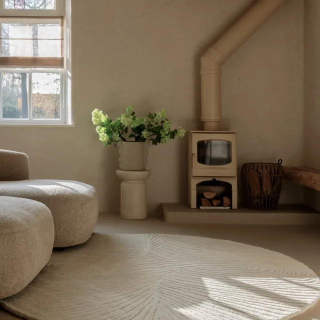 Nordic Weavers Rond design vloerkleed - Balans Tree ivoor 200