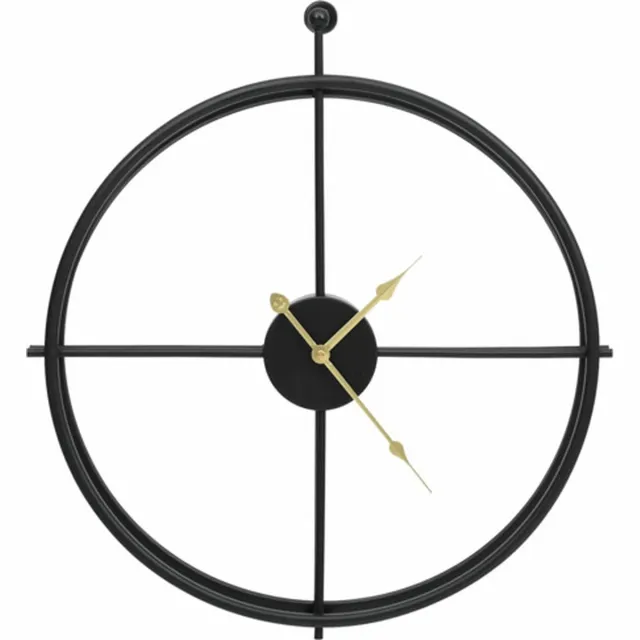 vidaXL Wandklok - 52 - cm - ijzer - zwart