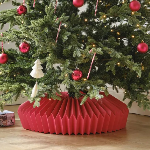 Ginger ray Honeycomb Kerstboom Rok – Rood – 32 cm Hoog – binnendiameter Ø 50 cm – Herbruikbaar