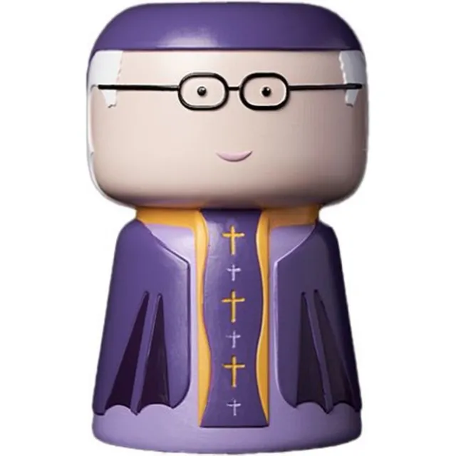 BLOGO Design Vaas- Icons Limited Edition Collection “POPE Polyresin Decoratie Handgemaakt Bloemenvaas H15,0 x Ø9,50cm 658 gr paars