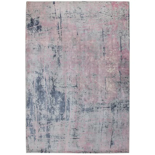 Padiro design laagpolig vloerkleed 170 x 240 cm - oudroze - modern abstract ontwerp - voor vloerverwarming - van viscose