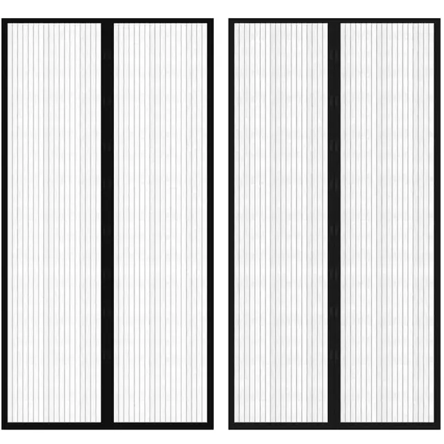 vidaXL Insectendeurgordijnen 2 st magnetisch 210x100 cm zwart