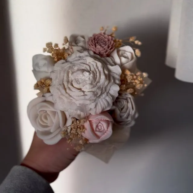Noé Collections Geurkaarsen bloemenboeket - Soja wax wit
