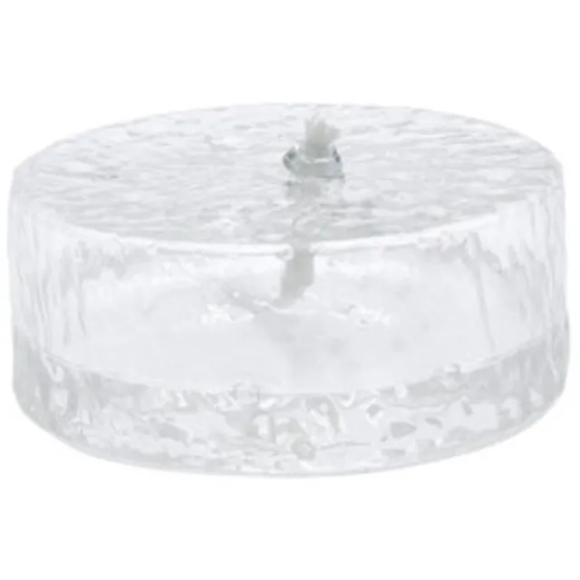 Leeff Oscar - Small - Olie Lamp – Mondgeblazen Hammered Glas – Inclusief Trechter – Sfeervolle Olie Lamp met Katoenen Lont Transparant