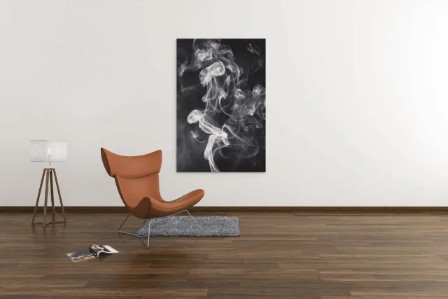 Trendex Global Canvas Schilderij - Abstract - Rook - Zwart - Grijs - Wanddecoratie - 60x40x2 cm