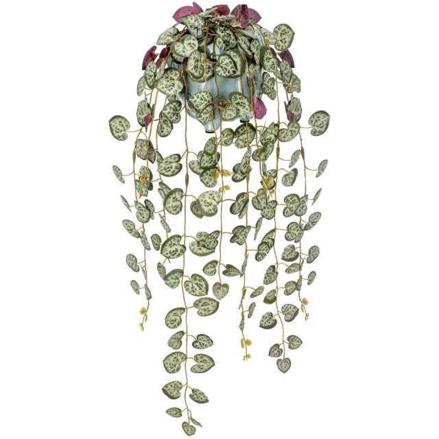 Ibenzoa Hangende kunstplanten, decoratieve planten in blauwe keramische pot, kunstplanten als echt groen