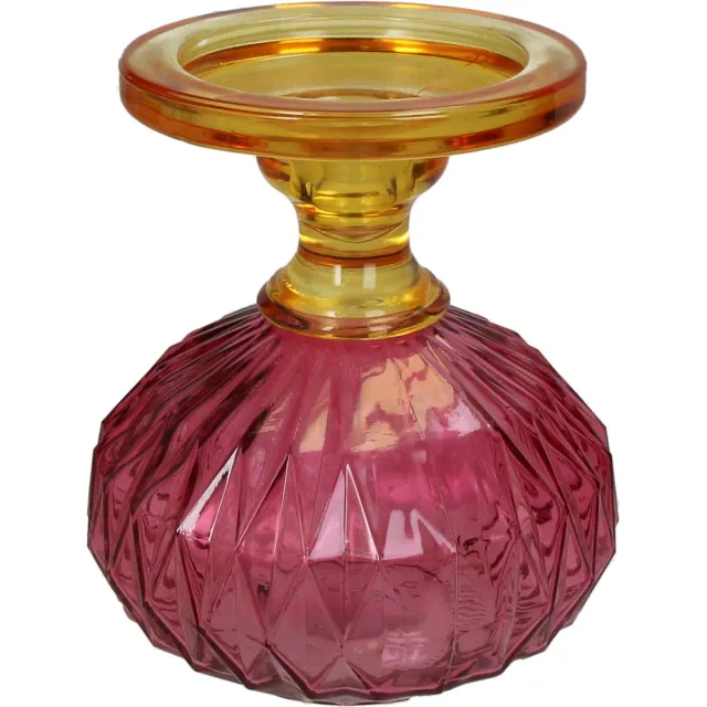 HD Collection Kaarsenhouder Glas Multi 13,5x13,5x15cm