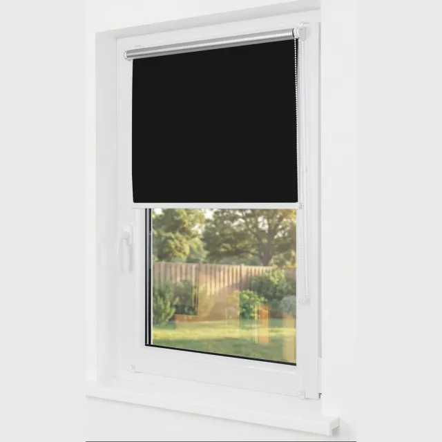 Estika Klemmfix thermo rolgordijn zonder boren 120x220 cm zwart verduisterend