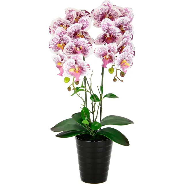 Unyqoos Kunstmatige Orchidee in Pot Kunstmatige Orchidee Bloem Kunstbloemen Kunstmatige Orchidee Kunstmatige Orchidee Phalaenopsis Kunstplant Als Echte Bruiloftdecoratie Zijden Bloem Real Touch Bloem Tafel Roze/wit