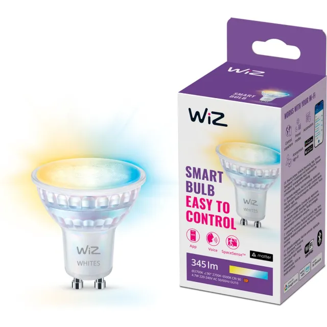 WiZ Spot - Slimme LED Verlichting - Warm- tot Koelwit Licht - GU10 - 50W - Wi-Fi