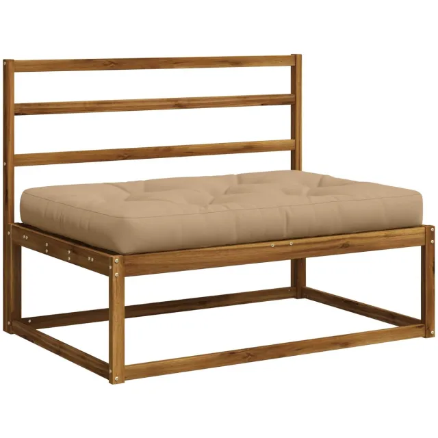 vidaXL Pallet - Zitkussen - VIANEN - 100% - Polyester - Zand - 120 - x - 80 - x - 12 - cm