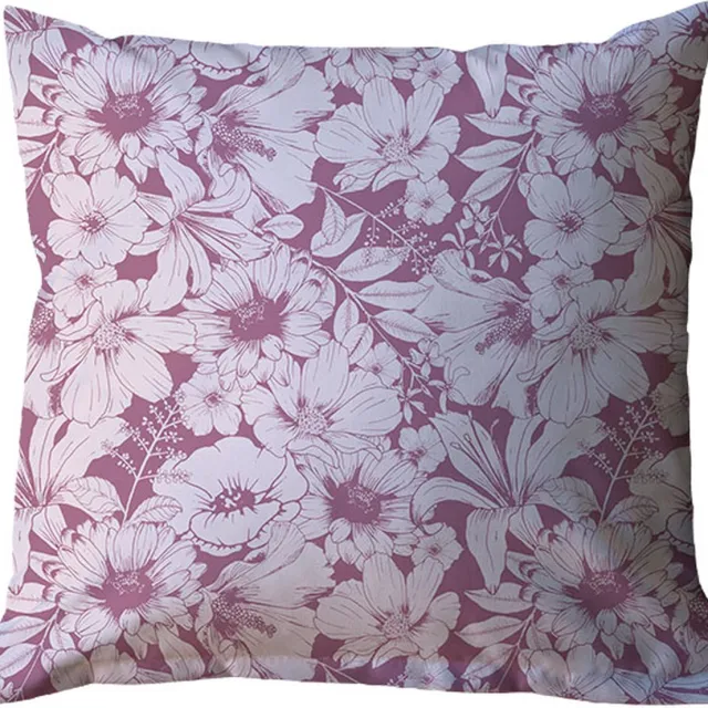 Studio Assorti Kussens woonkamer - Kussen bloemen 45×45 cm | Lila - Kussenhoes met verborgen ritssluiting en kussen