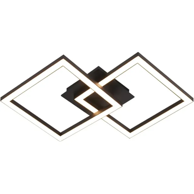 NextNovaDeals LED Plafondlamp Vierkant 47CM - Zwart - Modern Design - Warm Wit 3000K - 24W - Voor Slaapkamer Woonkamer Keuken Kantoor en Hal