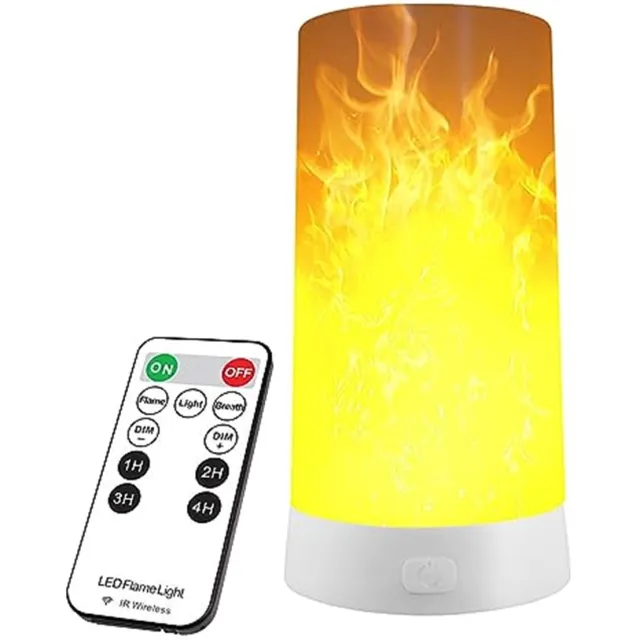 Ynkkvre LED lamp - Vuurvlam Lamp - Kaarsen - LED Flame - Fakkel Lamp - Kaars Effect - Led Vlam Lamp - met Afstandsbediening - Bewegende Vlam - Dimbaar - Timer Functie - met Vlameffect - voor Thuis /Feest /Festival /Kerstmis /Kerstmis /Halloween Geel