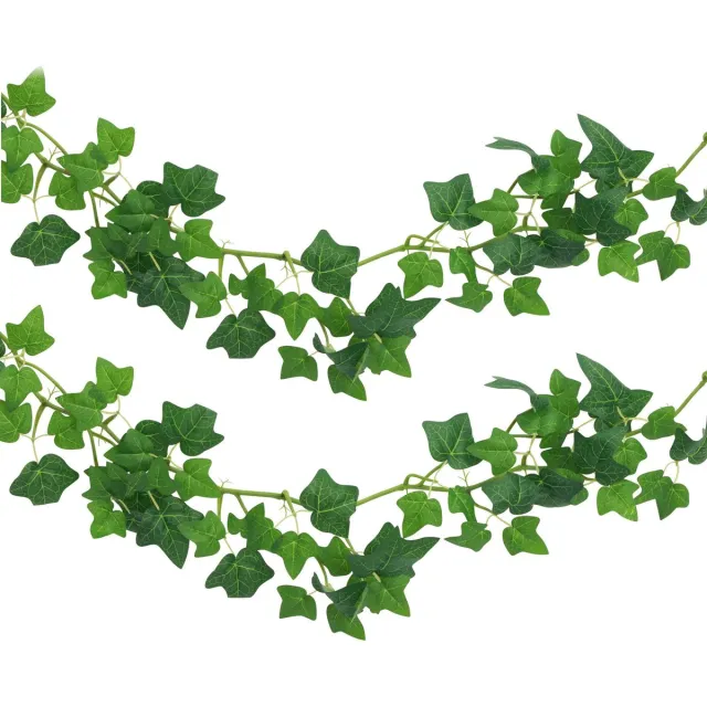 CHAKS kunstplant/hangplant slinger - 2x - Klimop/hedera - groen - 173 cm - lang - planten guirlandes