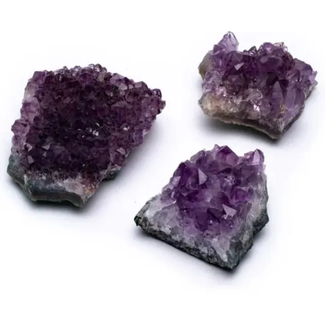 Yogi & Yogini naturals Amethist Cluster - Per Stuk - Edelstenen en Mineralen - Willekeurig gekozen - 5 tot 8 cm Meerkleurig