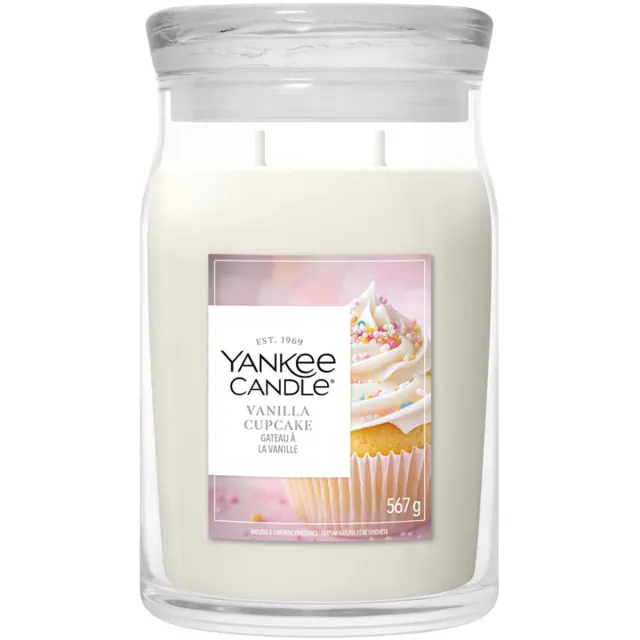 Yankee Candle Vanilla Cupcake Large Jar Geurkaars - 90 branduren - twee lonten Wit