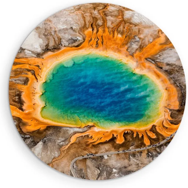 Saammp Forex Muurcirkel - Kleurrijk water - Landschap - Natuur - Ø 50 - Wandcirkel - Wanddecoratie Cirkel - Muurdecoratie Woonkamer - Slaapkamer decoratie - Rond Schilderij