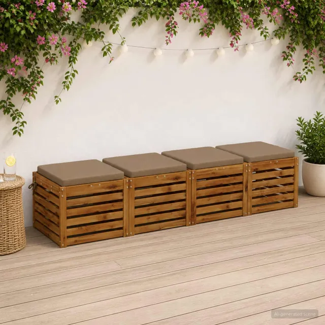 vidaXL Zitkussens SOEST 4 st 100% Polyester Taupe 40 x 40 x 5 cm