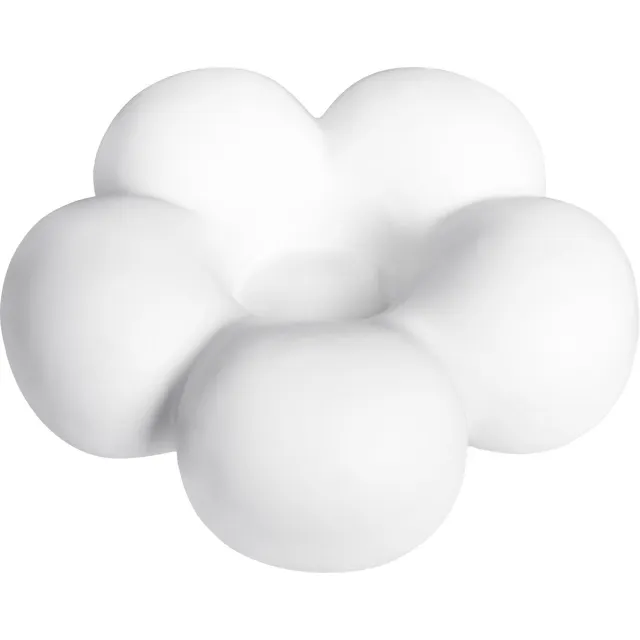 QUVIO Kandelaar bloemvorm - Groot - Kaarsenhouder - Kaarsenstandaard - Kaarsenonderzetter - Woonaccessoire - Decoratieve accessoire - Keramiek - ø14cm - Wit