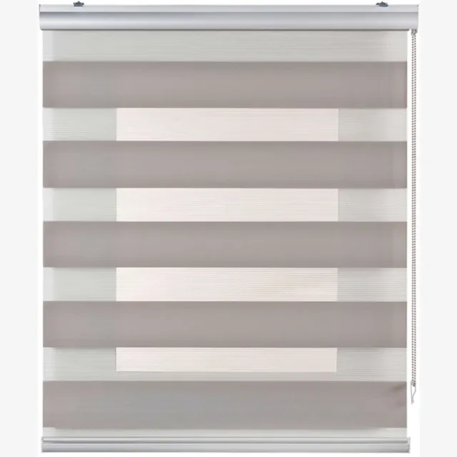 Storesdeco Premium Duo rolgrodijn met aluminium afwerking Grijs, 100x250 cm Grey Taupe