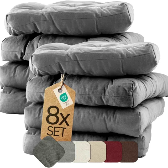 etérea Himmlische Qualität etérea Heidi Zitkussen Stoelkussen - Seat Cushion 8 Stuk - 42x42 cm - Grijs