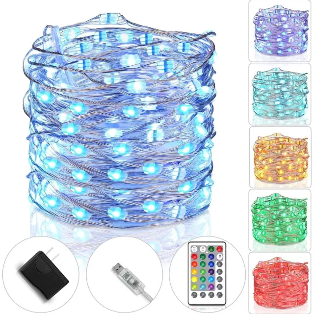 Buxibo Waterdichte Fairy Lights - Lampjes Slinger - LED Lichtslinger - 5M met 100LED in Multi Kleur - USB Aansluiting - Sfeerverlichting