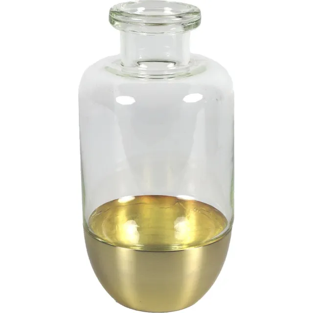 Countryfield Bloemenvaas Mystik - Glas - transparant/goud - 13 x 25 cm