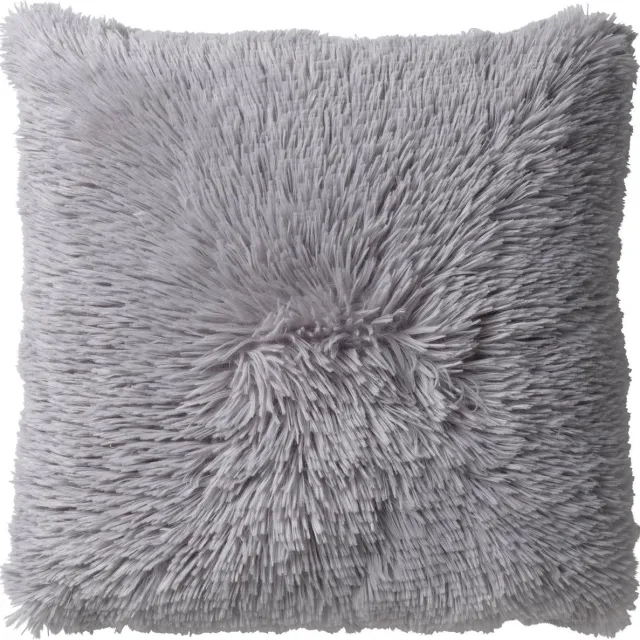 Dutch Decor FLUFFY - sierkussen 60x60 cm - superzacht - XL kussen - Micro Chip - grijs - Inclusief binnenkussen - Luxe kussens voor woonkamer & bank Lichtgrijs
