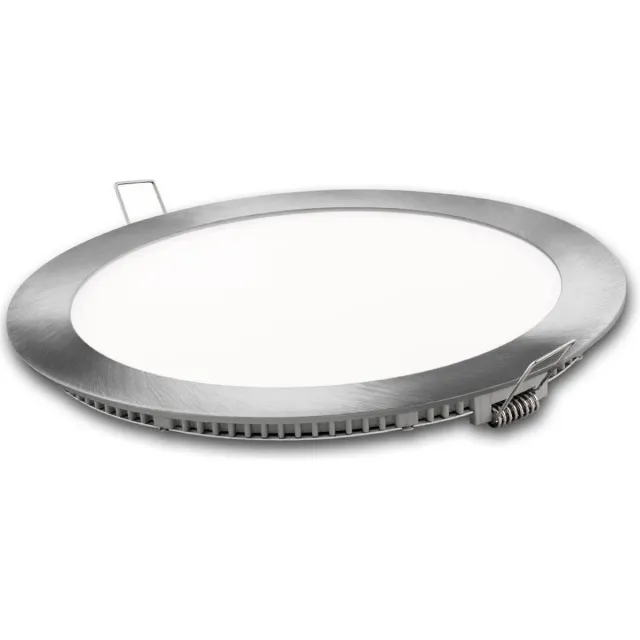 ABC-Led LED plafondlamp - inbouw rond - Warm wit - zilver - 15 W