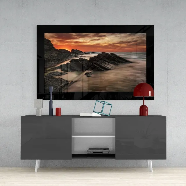 Insigne Art Glasschilderij – Rustige Zee – Eigentijdse Wanddecoratie